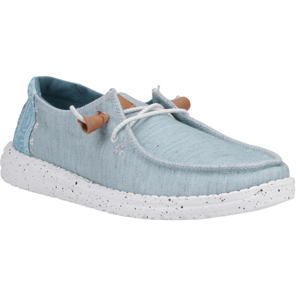 Hey Dude Wendy Heathered Slub Tropical Blue Womens Comfort Slip On Shoes 40753-425 in a Plain  in Size 8