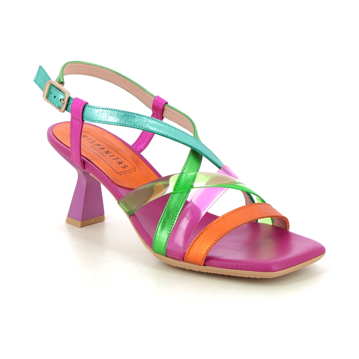 Hispanitas Danielle Multi Coloured Womens Heeled Sandals CHV243292-001 in a Plain Leather in Size 39