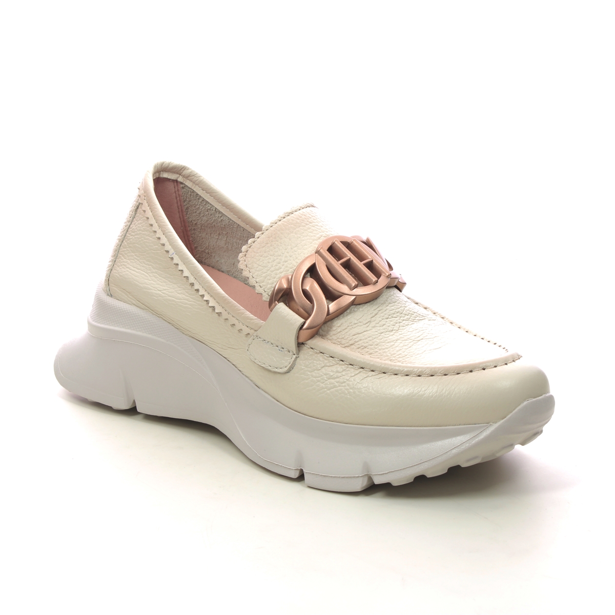 Hispanitas Hawaii Beige leather Womens loafers HV243307-002 in a Plain Leather in Size 37