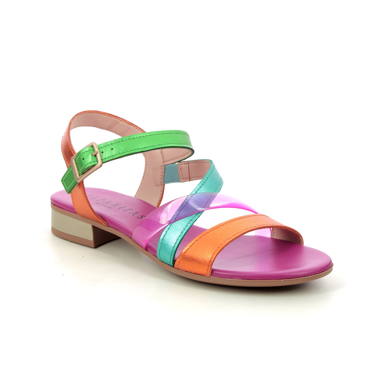 Hispanitas Lena Strappy Multi Coloured Womens Flat Sandals CHV243367-002 in a Plain Leather in Size 40