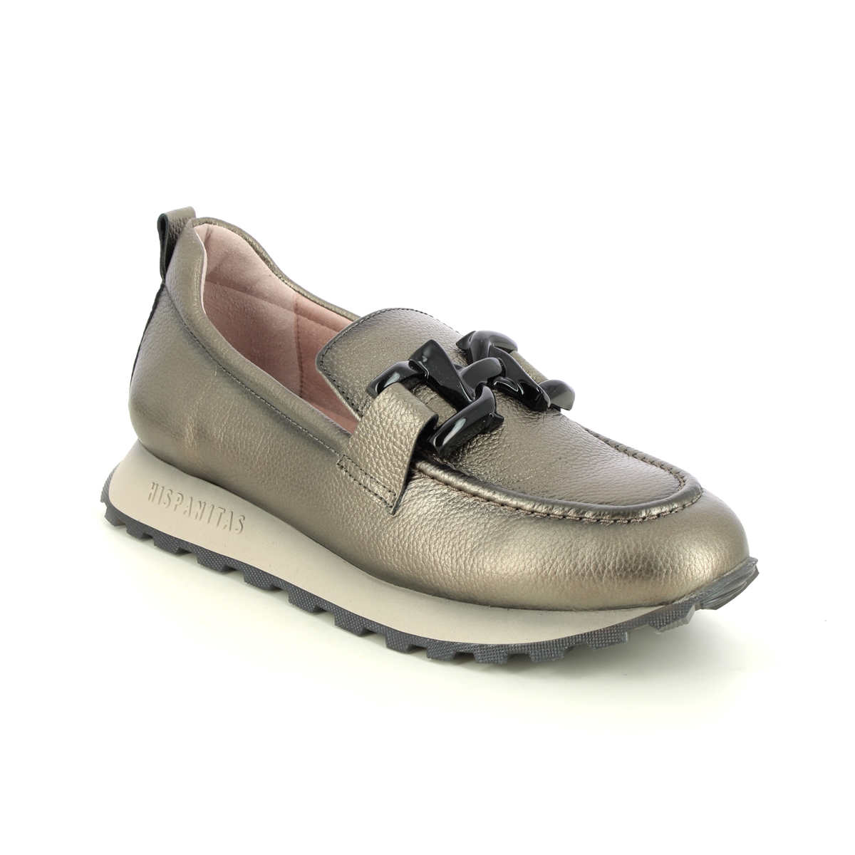 Hispanitas Loira Loafer Pewter Womens loafers HI232962-51 in a Plain Leather in Size 39