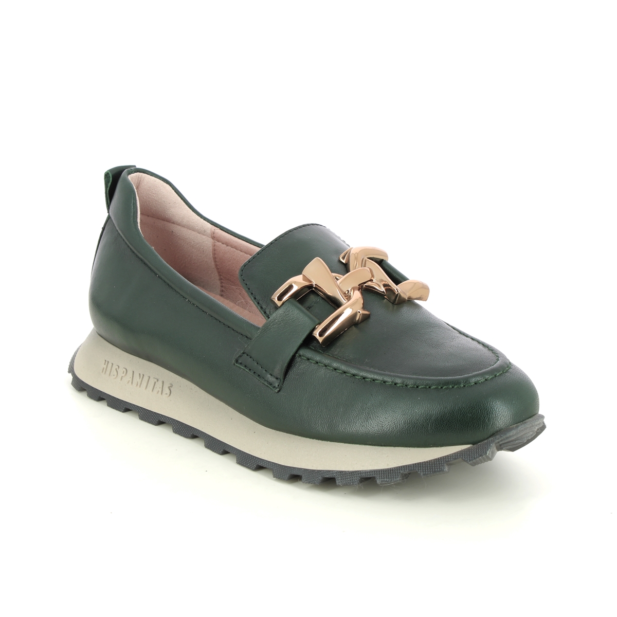 Hispanitas Loira Loafer Green Womens loafers HI232962-91 in a Plain Leather in Size 39