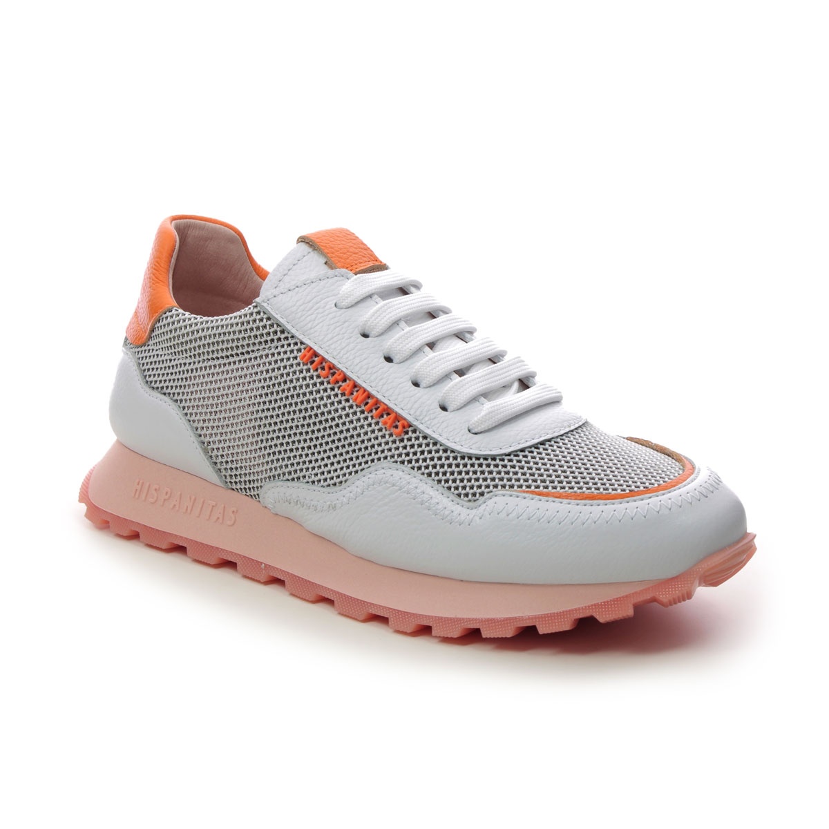 Hispanitas Loira Perf Orange multi Womens trainers HV243231-B01 in a Plain Leather and Textile in Size 37