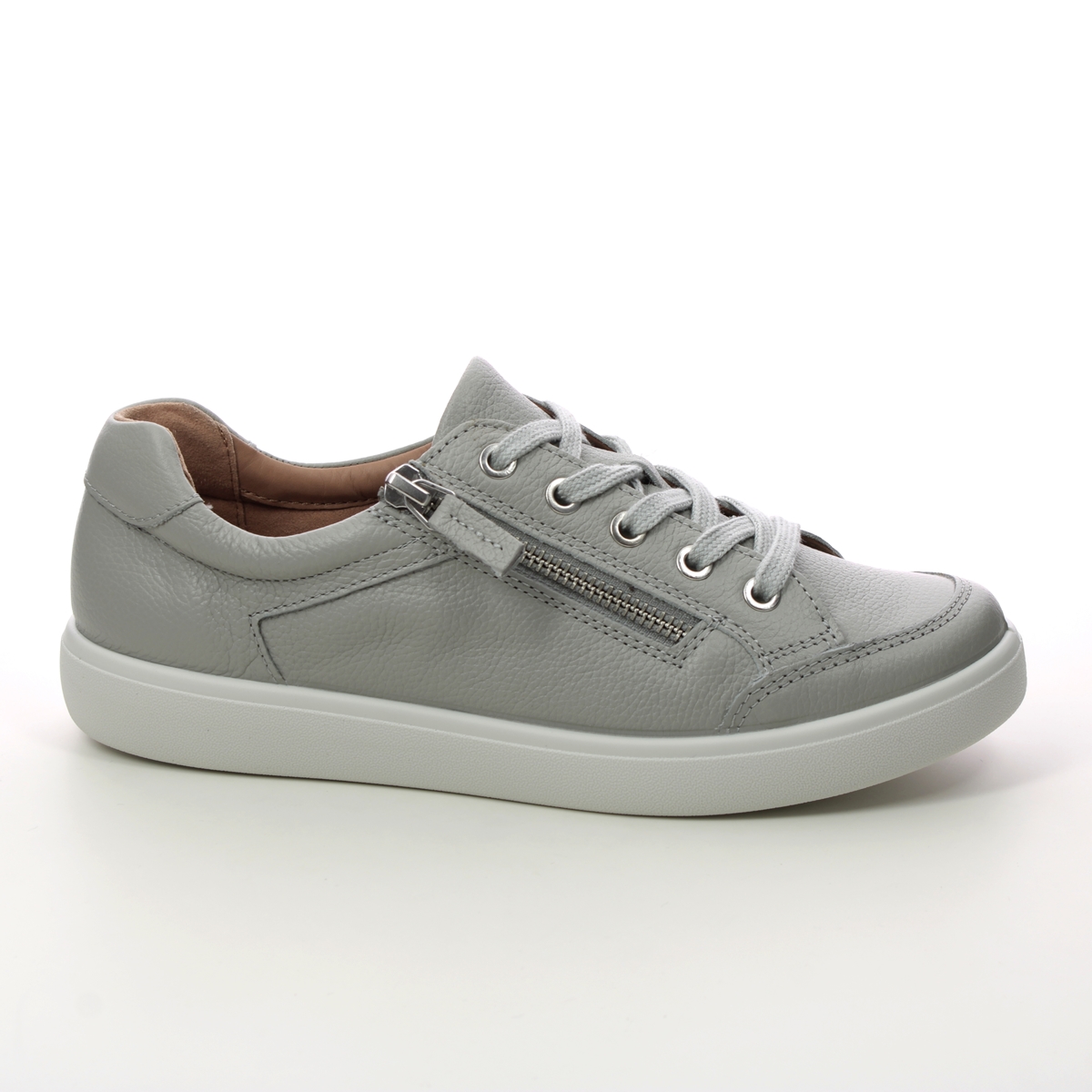 Hotter Chase 2 Wide 16116-03 Light Grey Leather trainers