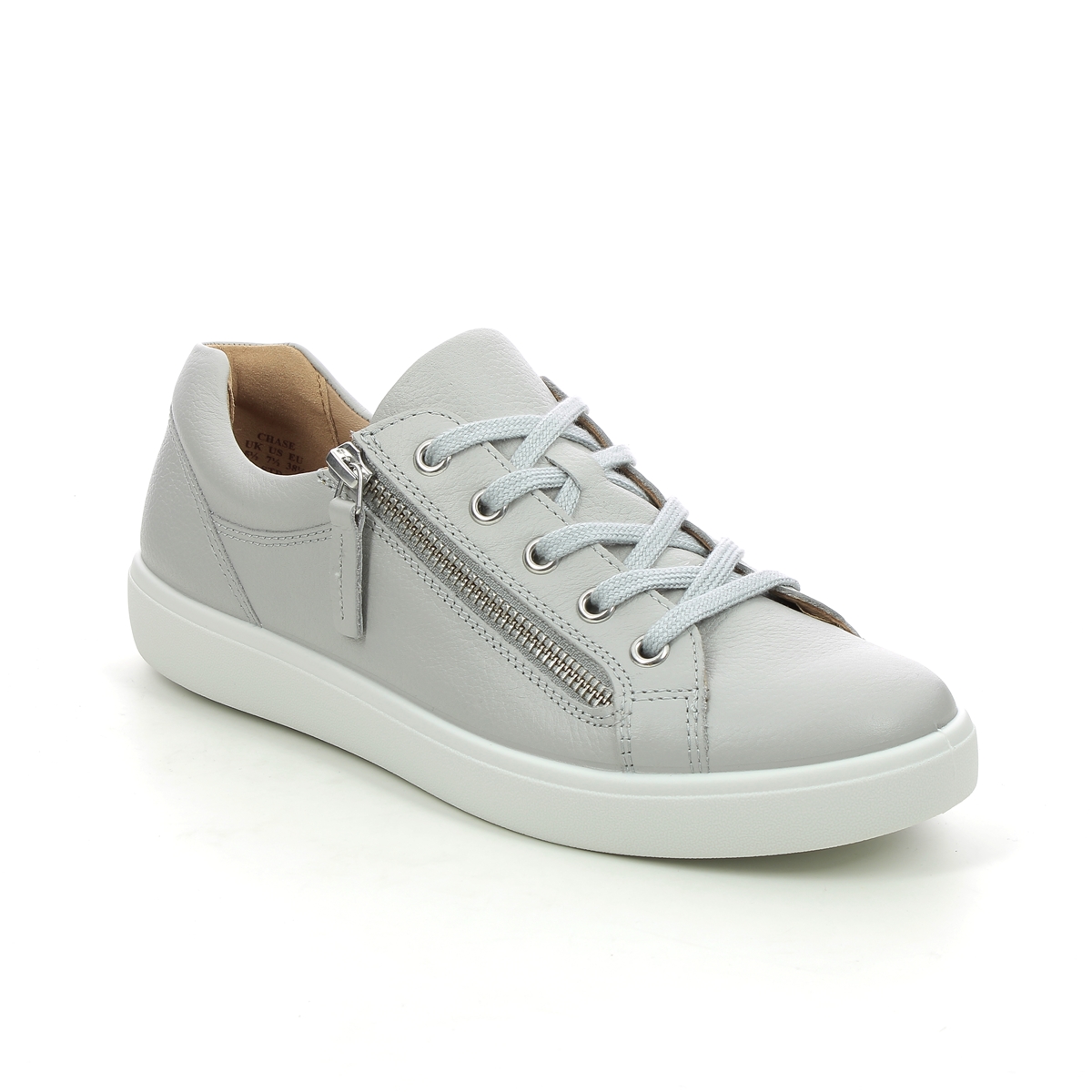 Hotter Chase Std 9908-10 Light Grey Leather trainers