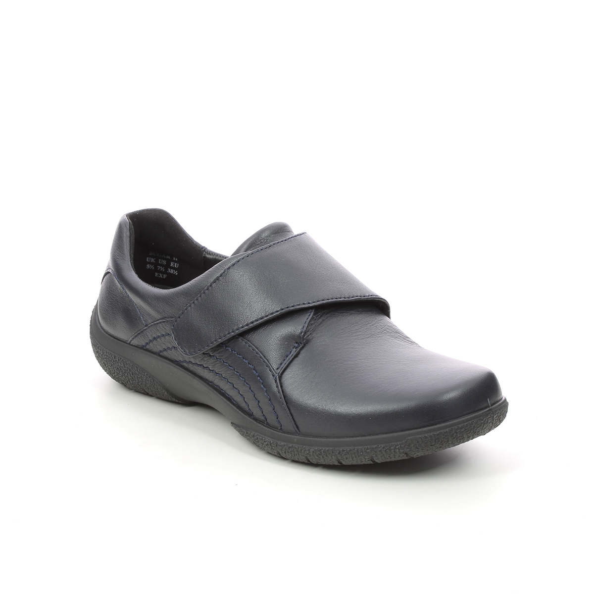 Hotter Sugar 2 Wide 9511-71 Navy Leather Comfort Slip On Shoes