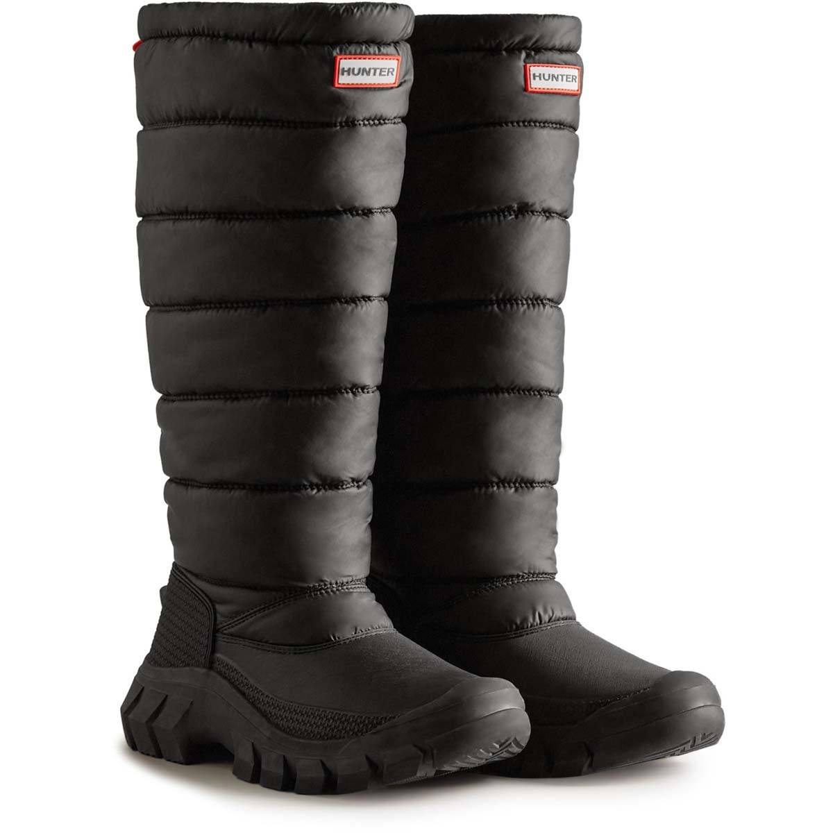 Hunter Intrepid High Snow Boot Black Womens Wellingtons WFT2108WWU in a Plain Textile in Size 6