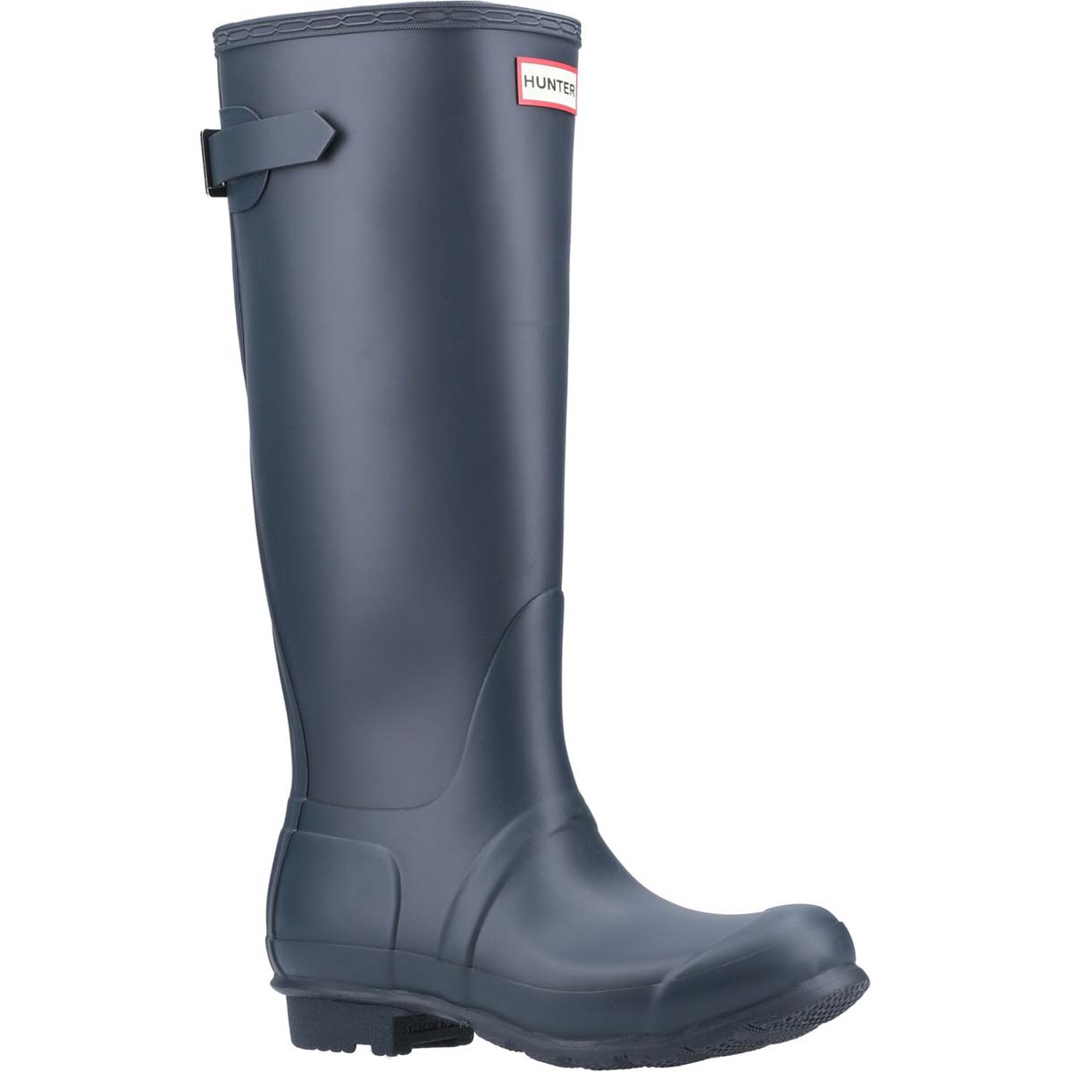 Hunter Original Tall Back Adjustable Navy Womens Wellingtons WFT1001RMA in a Plain Man-made in Size 4