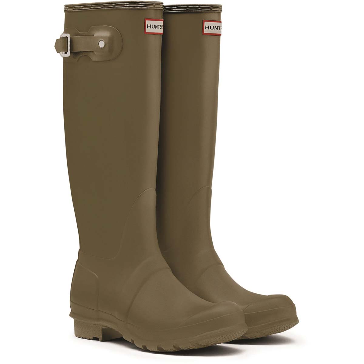 Hunter Original Tall Olive Green Womens Wellingtons WFT1000RMA in a Plain Man-made in Size 6