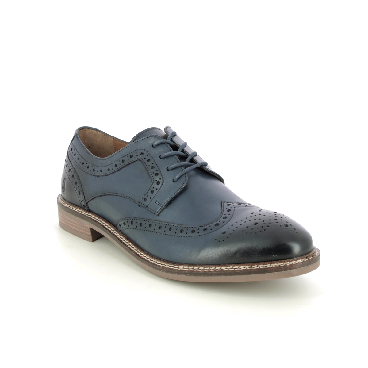 Hush Puppies Bryson Navy leather Mens Brogues 31280-53486 in a Plain Leather in Size 10