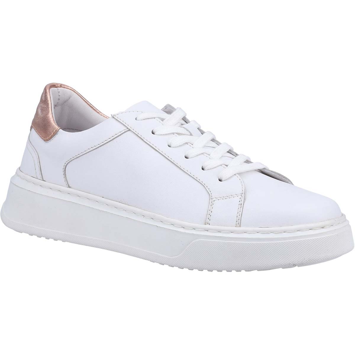 Hush Puppies Camille White Womens trainers 36580-68189 in a Plain Leather in Size 8