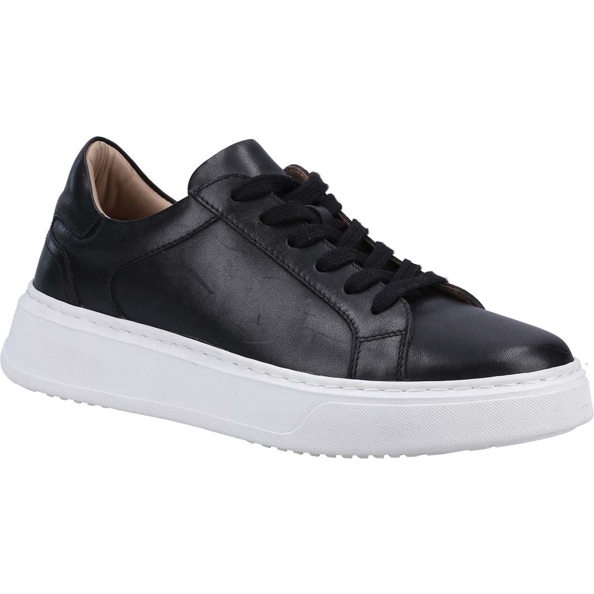 Hush Puppies Camille Black Womens trainers 36580-68191 in a Plain Leather in Size 9