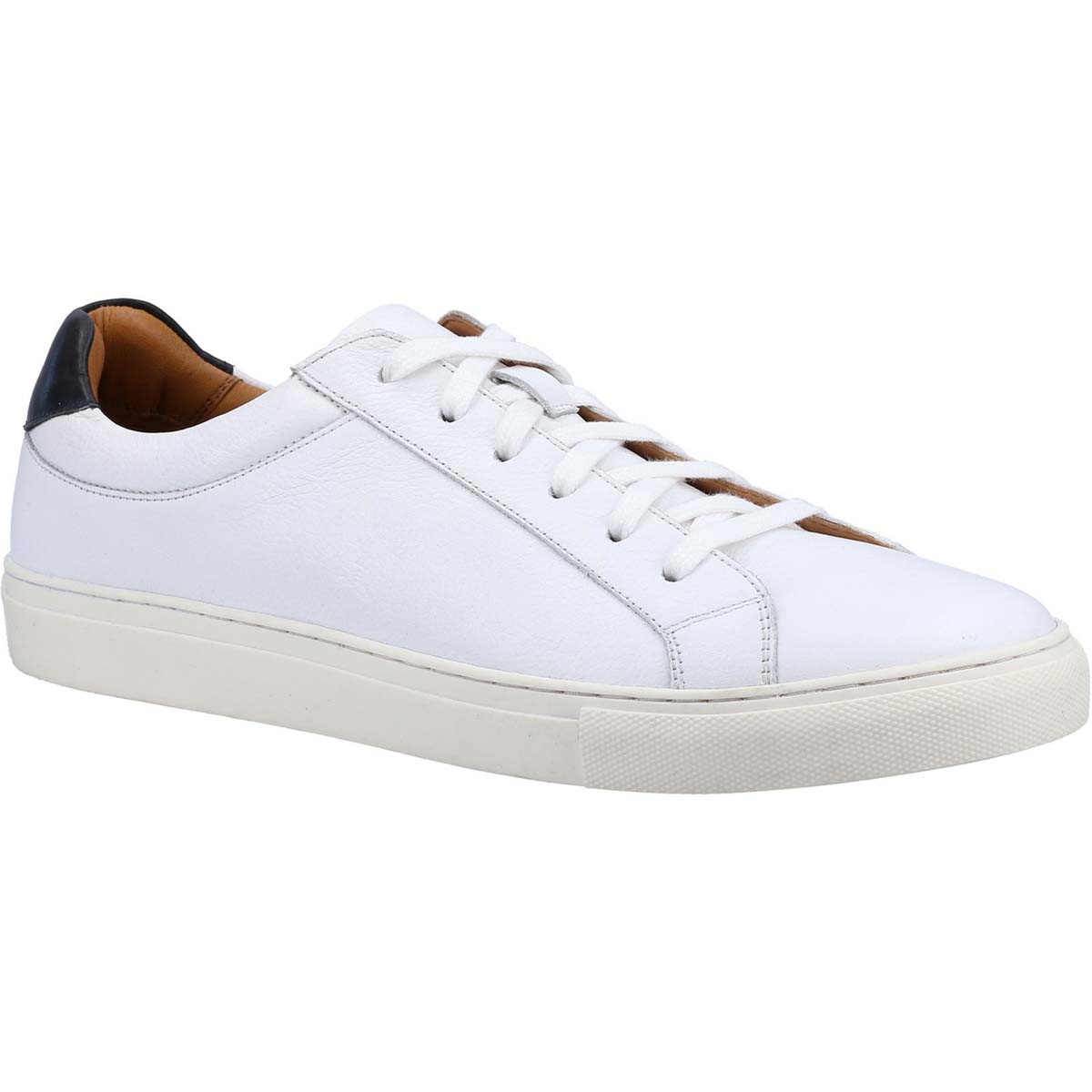 Hush Puppies Colton White Mens trainers 36670-68485 in a Plain Leather in Size 12
