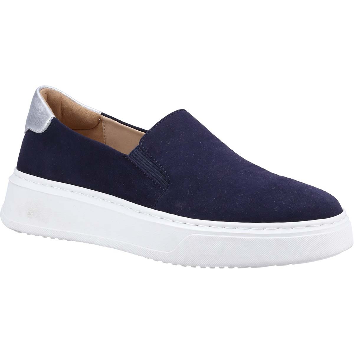 Hush Puppies Corinne Navy Womens Comfort Slip On Shoes 36597-68241 in a Plain Leather in Size 8