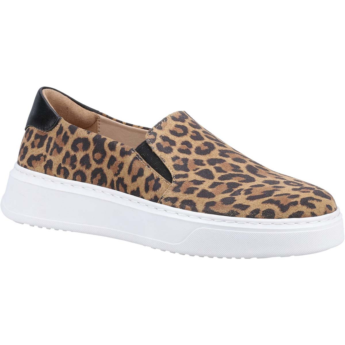 Hush Puppies Corinne Leopard print Womens Comfort Slip On Shoes 36597-68242 in a Plain Leather in Size 9