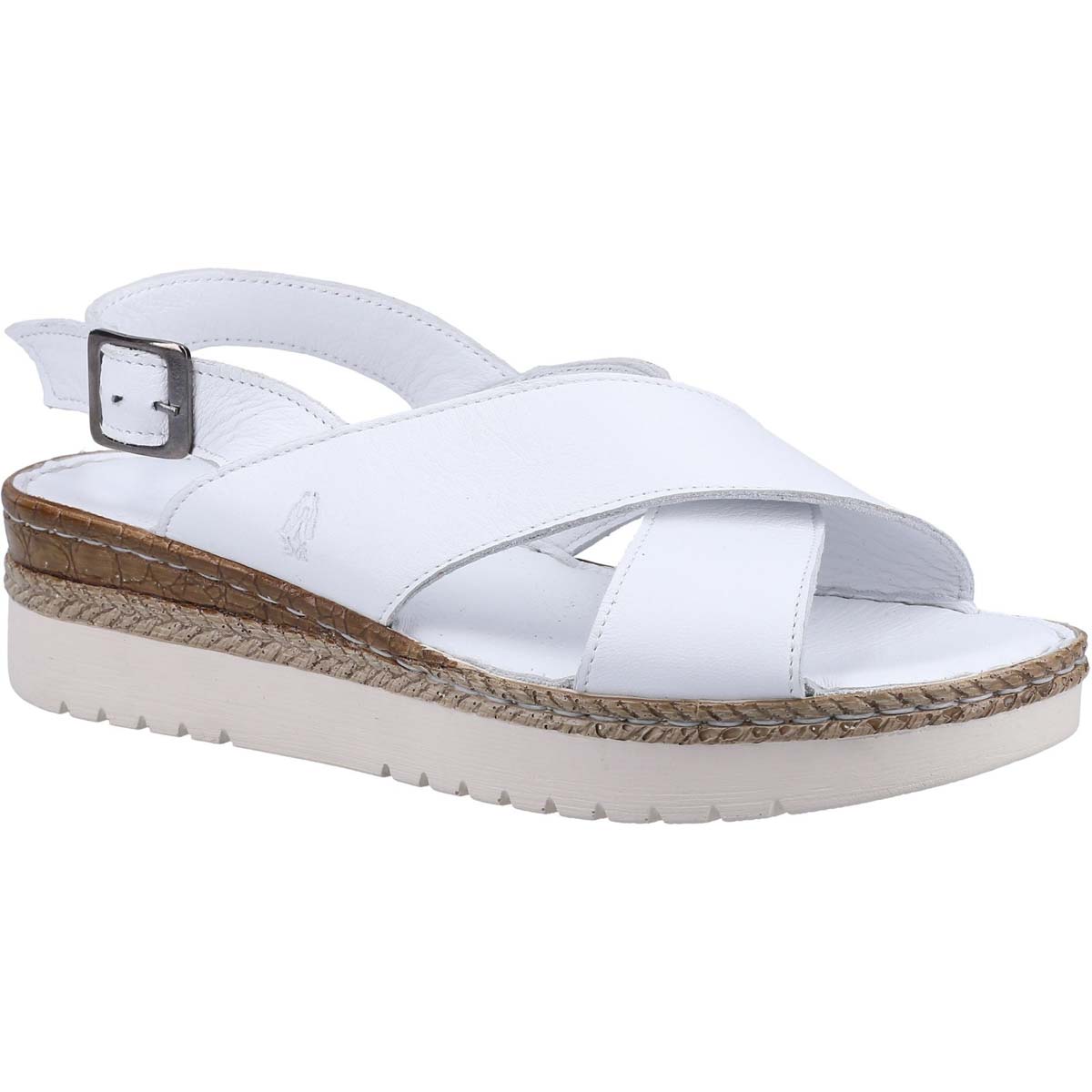 Hush Puppies Saphira White Womens Comfortable Sandals 36627-68325 in a Plain Leather in Size 5
