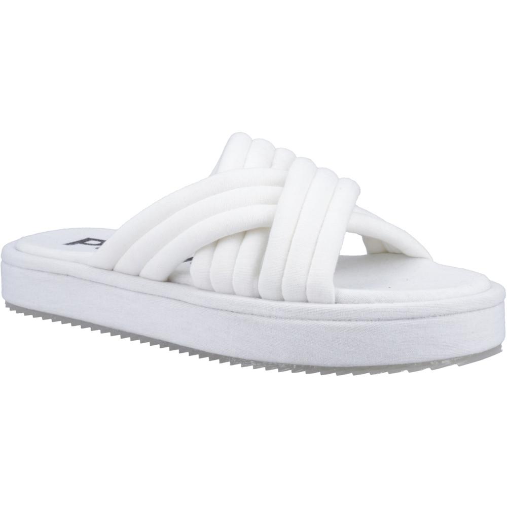 Hush Puppies Sienna White Womens Comfortable Sandals HP38662-72106 in a Plain  in Size 6
