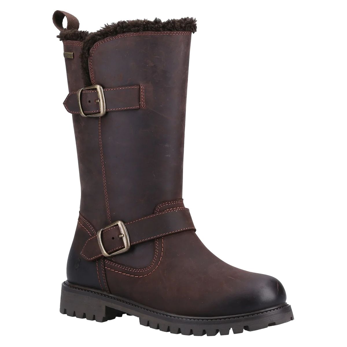 Hush Puppies - Winnie Tex (Brown Leather) 37856-70542 In Size 7 In Plain Brown Leather