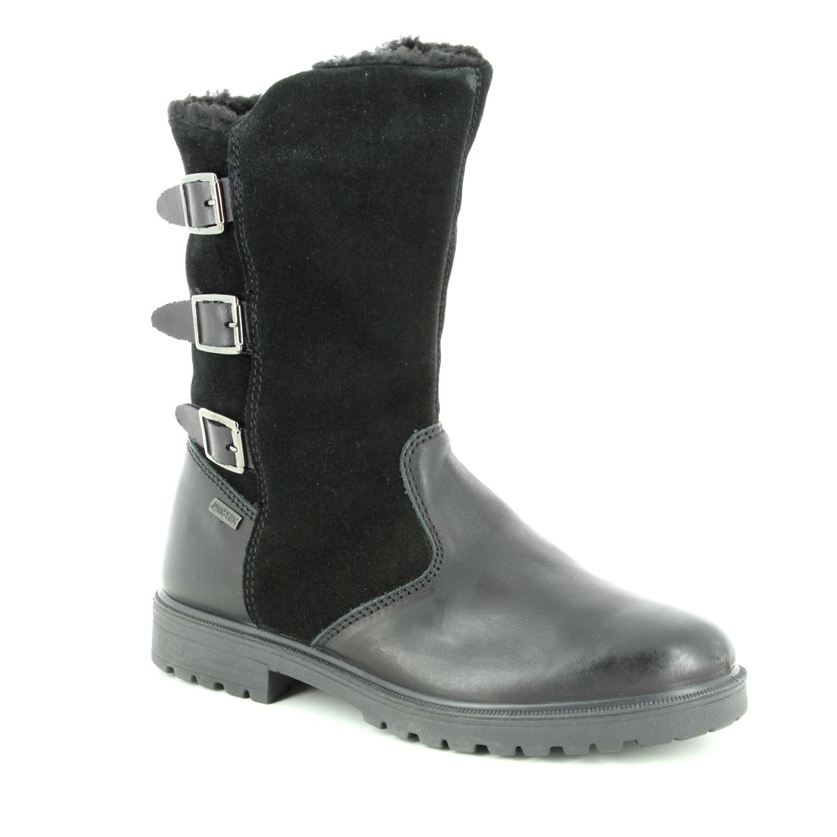 IMAC Chris Hi Tex Black leather Kids Girls boots 0698-1998011 in a Plain Leather in Size 40