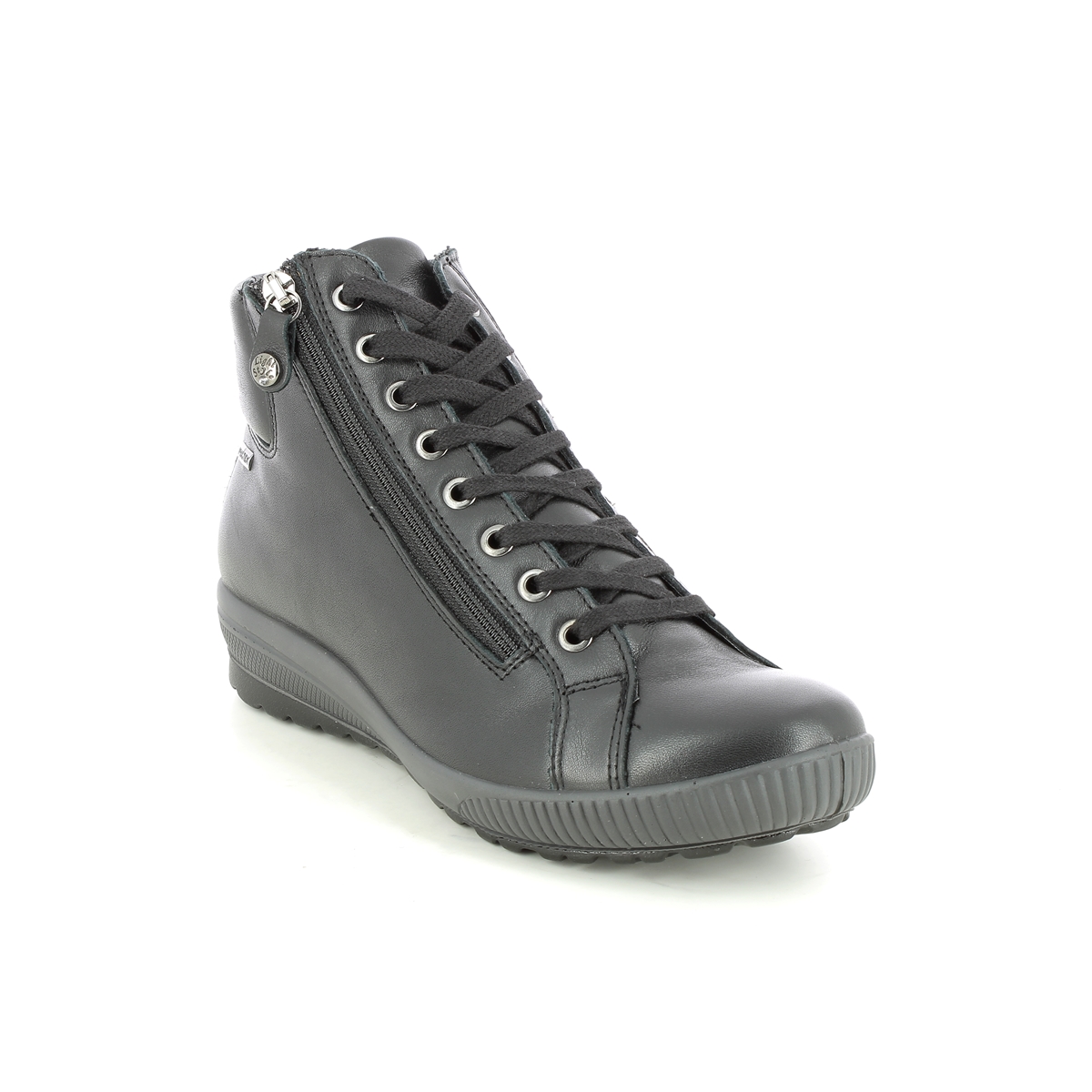 IMAC Fanabozi Tex Black leather Womens Hi Tops 7068-1400011 in a Plain Leather in Size 37