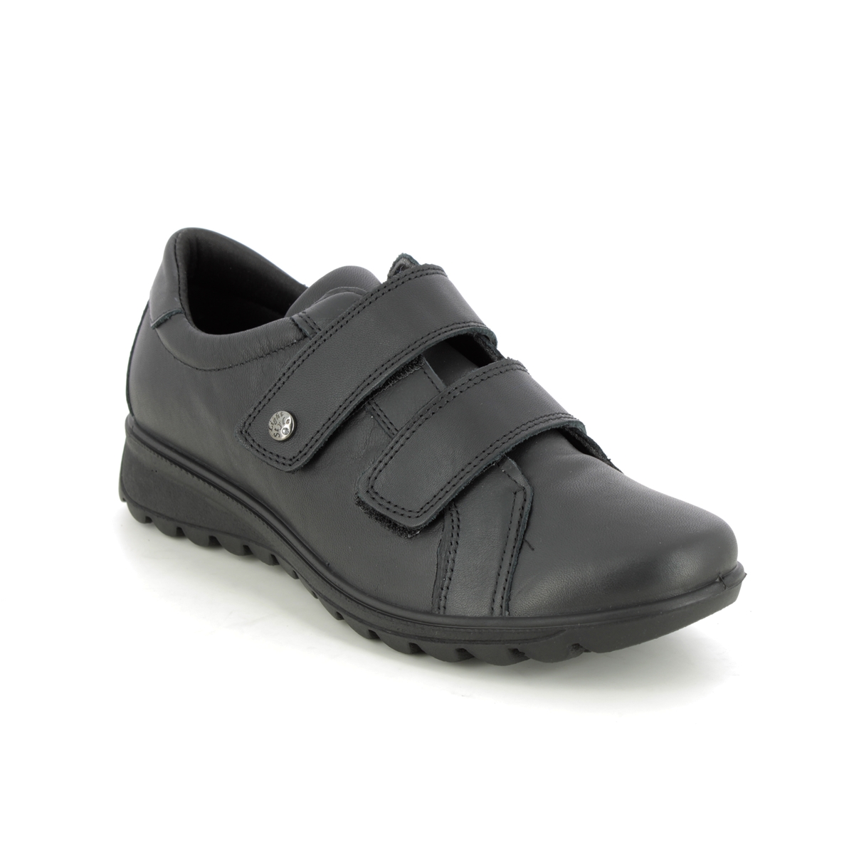 IMAC Karena 2-vel Black leather Womens Comfort Slip On Shoes 6200-1400011