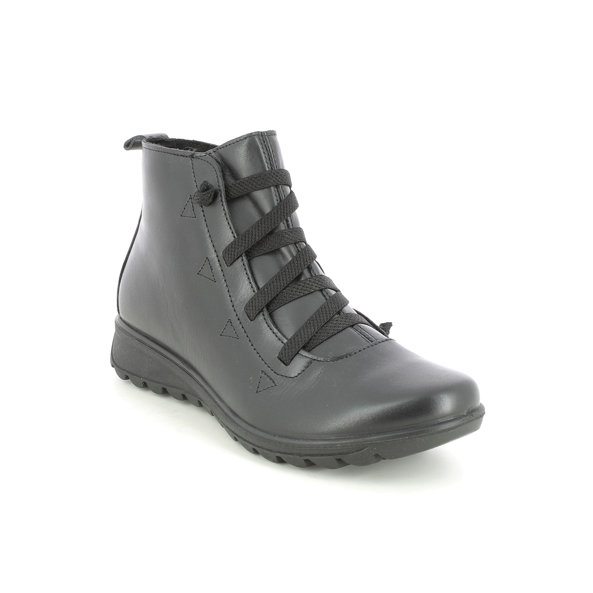 Imac Karenjungla Black Leather Womens Ankle Boots 6260-1400011 In Size 39 In Plain Black Leather