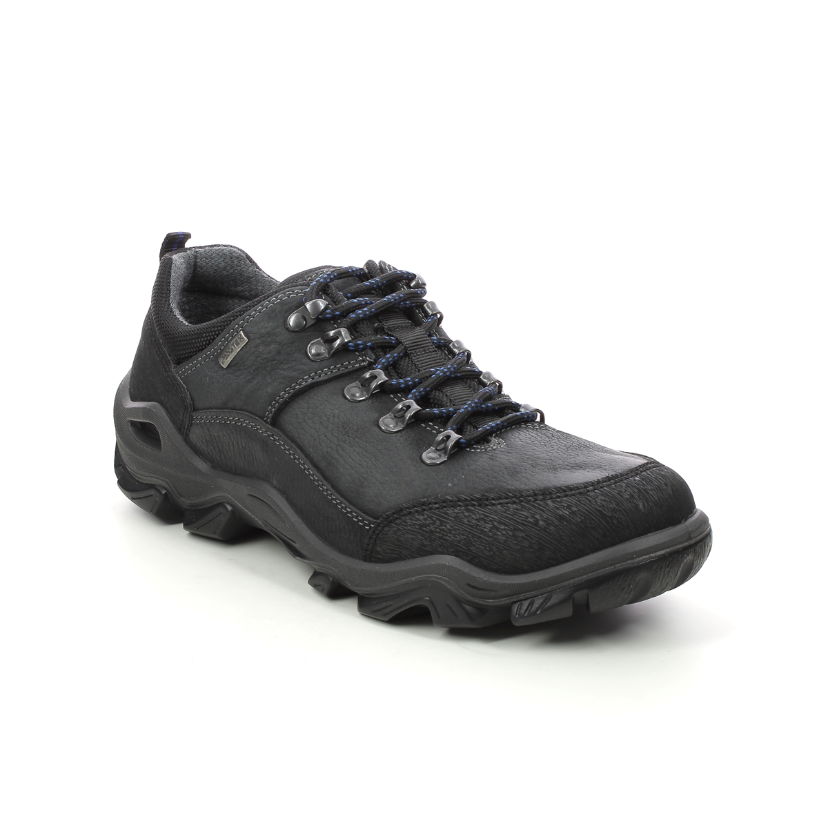 IMAC Path Lo Tex Black leather Mens Walking Shoes 3328-3550009 in a Plain Leather in Size 40
