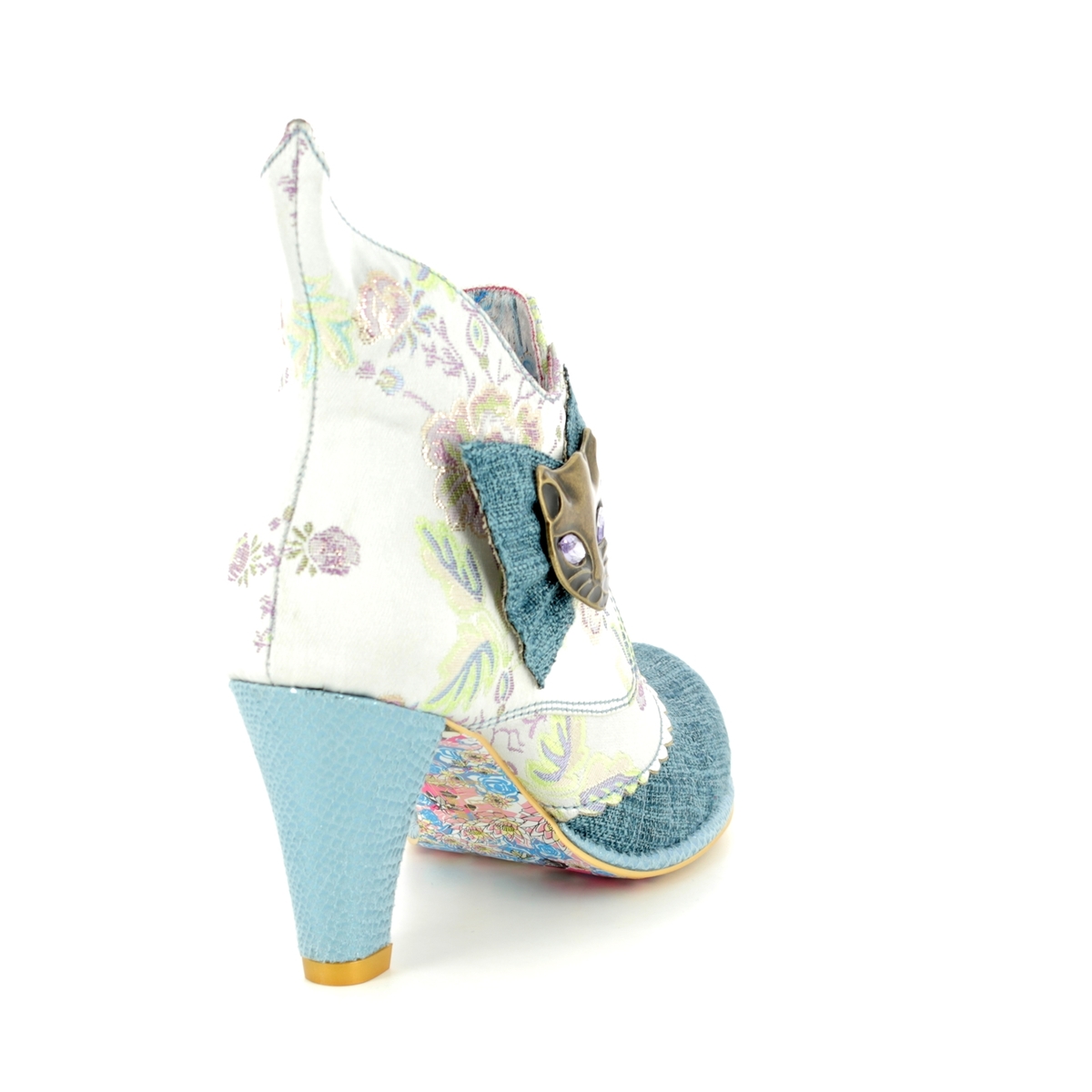 Irregular Choice Miaow 3432-2AP Pale blue ankle boots