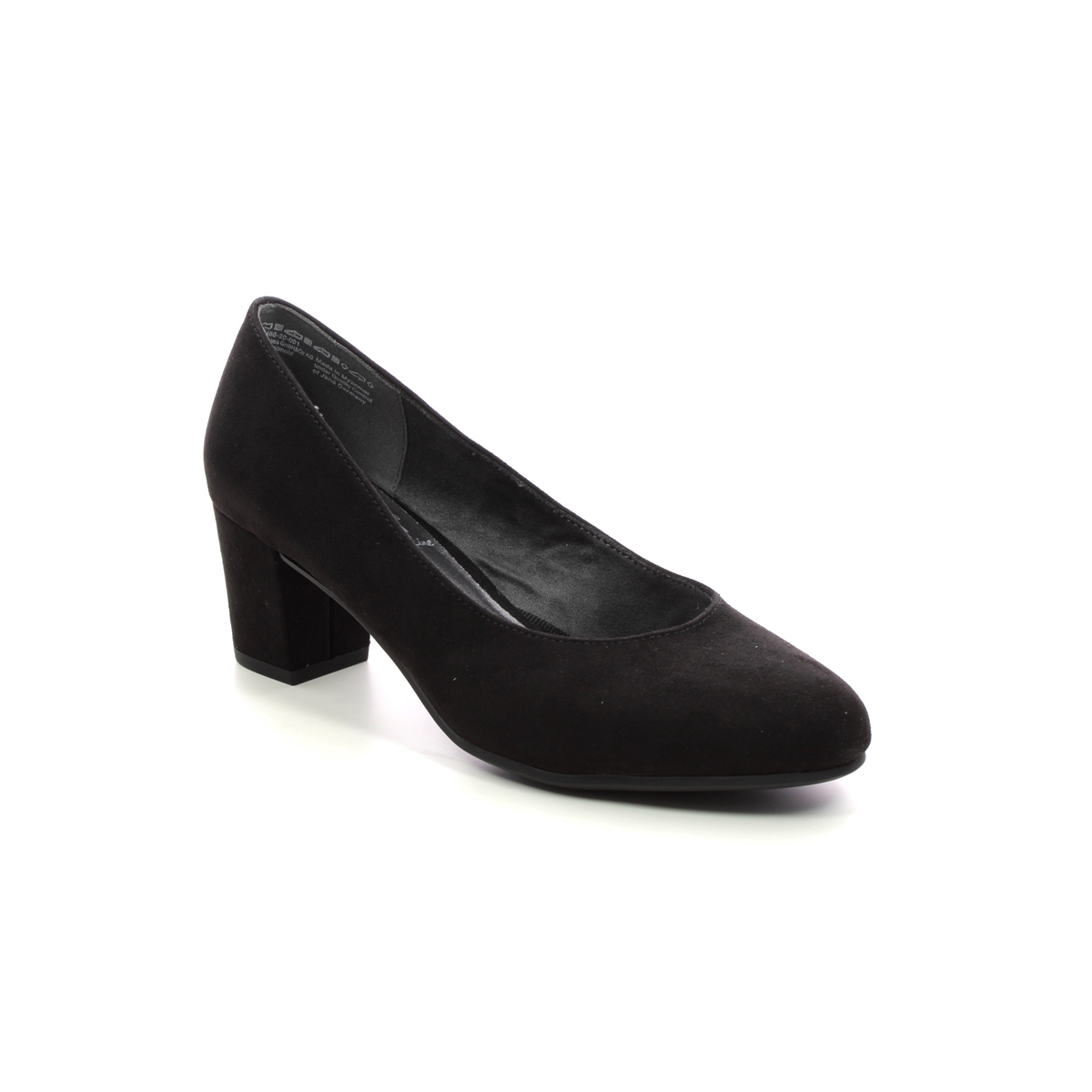 Jana Abuplain Wide Black Womens Court Shoes 22478-42-001 in a Plain Textile in Size 40