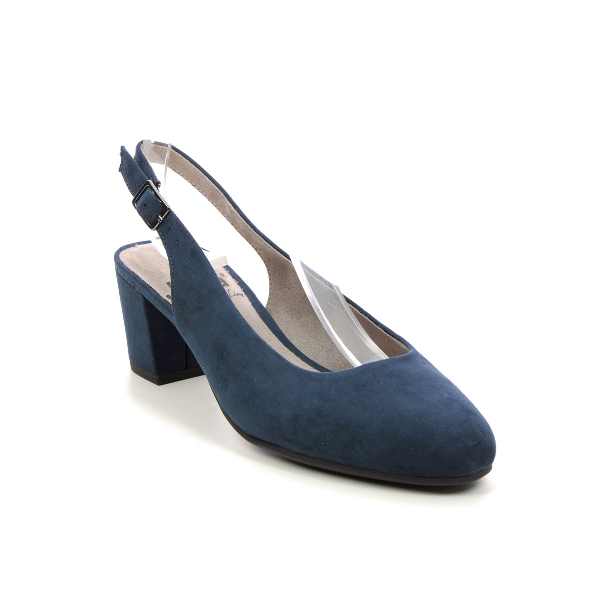Jana Aburasling Wide Navy Womens Slingback Shoes 29460-42-805 in a Plain Textile in Size 38
