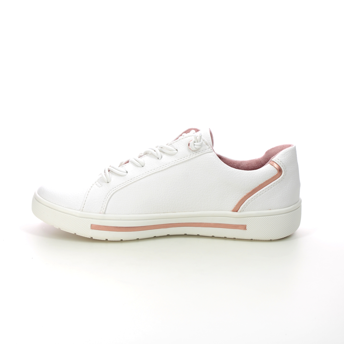 Jana Altozip Wide White Rose gold Womens trainers 23660-20-152