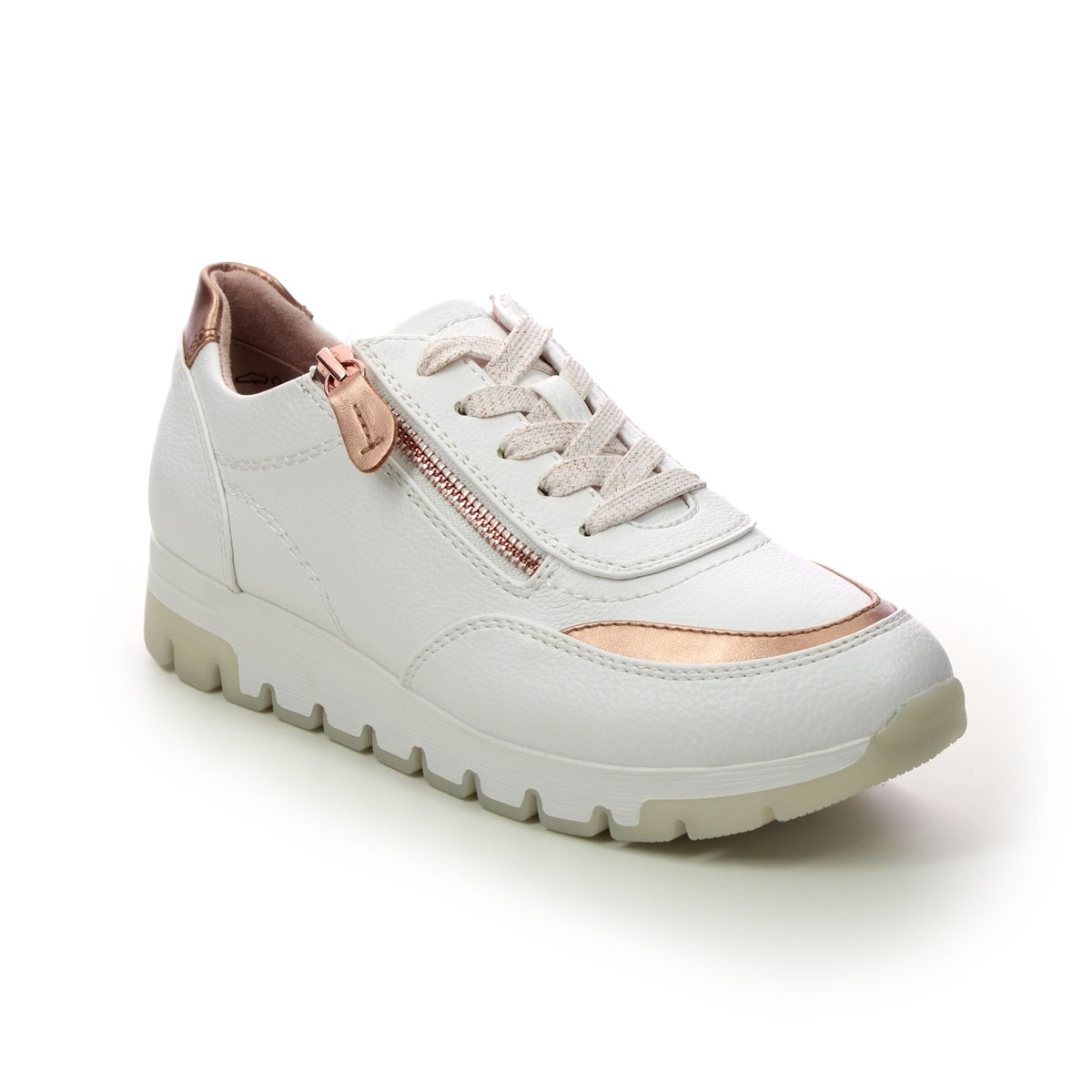 Jana Flying Wide Zip 23768-20-152 White Rose gold trainers