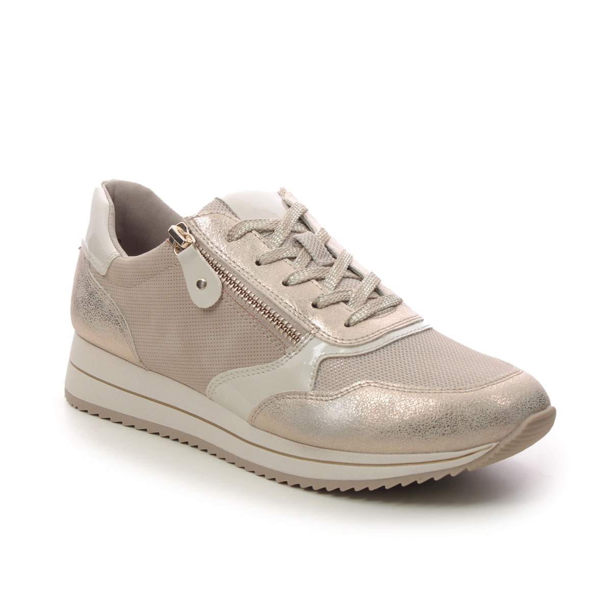 Jana Lulea Wide Gold Womens trainers 23763-42-499 in a Plain Man-made in Size 37