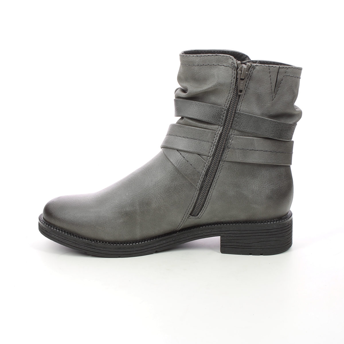 Jana Suspeestra Wide Grey Womens ankle boots 25465-27-206