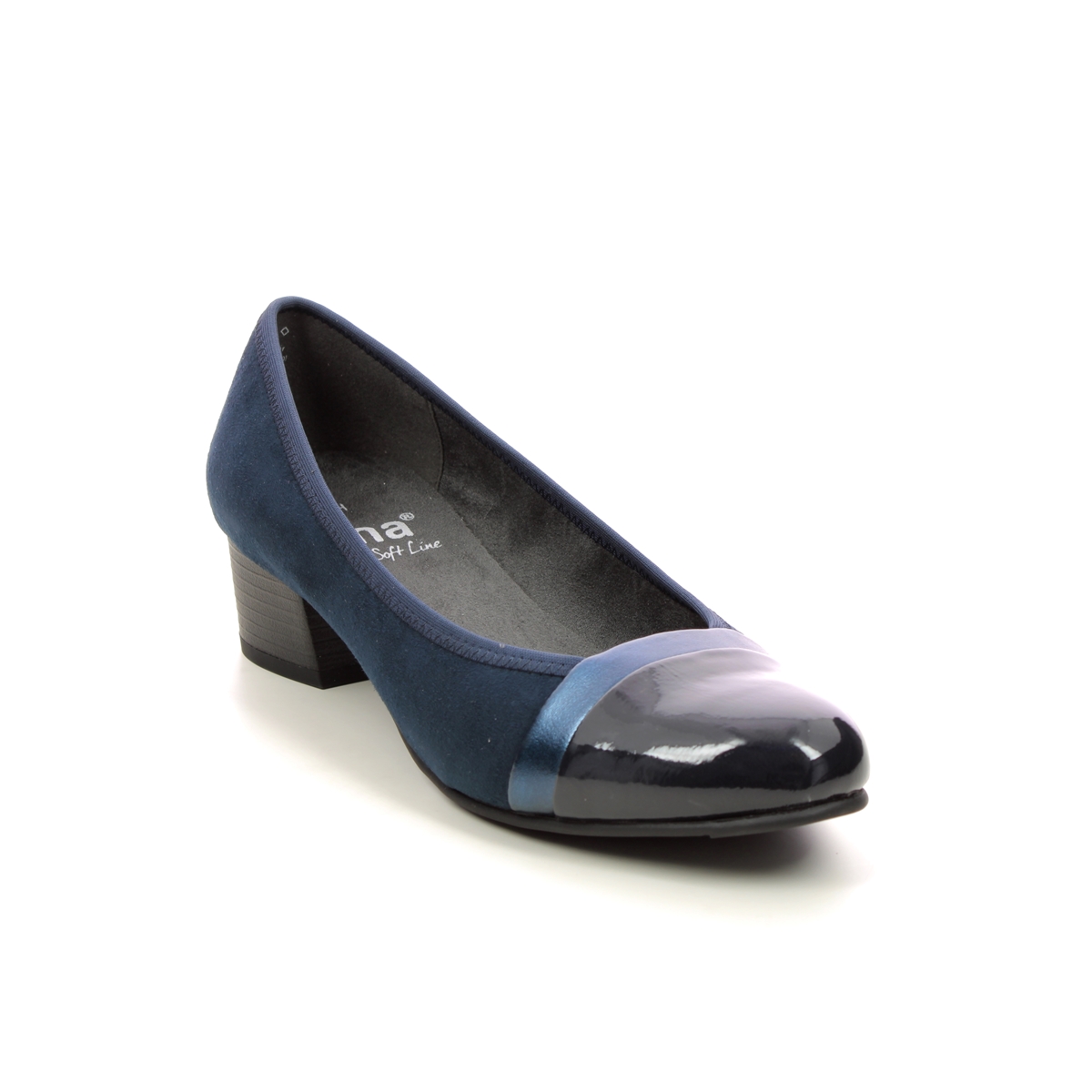 Jana Wallace Navy Womens Court Shoes 22366-41-805 in a Plain Textile in Size 36