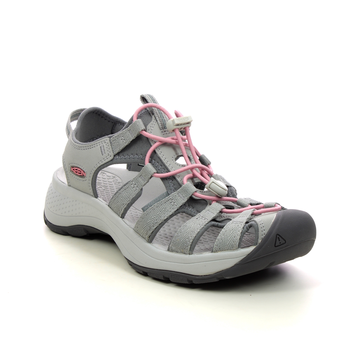 Keen Astoria West Light grey Womens Closed Toe Sandals 1023589- in a Plain Man-made in Size 4