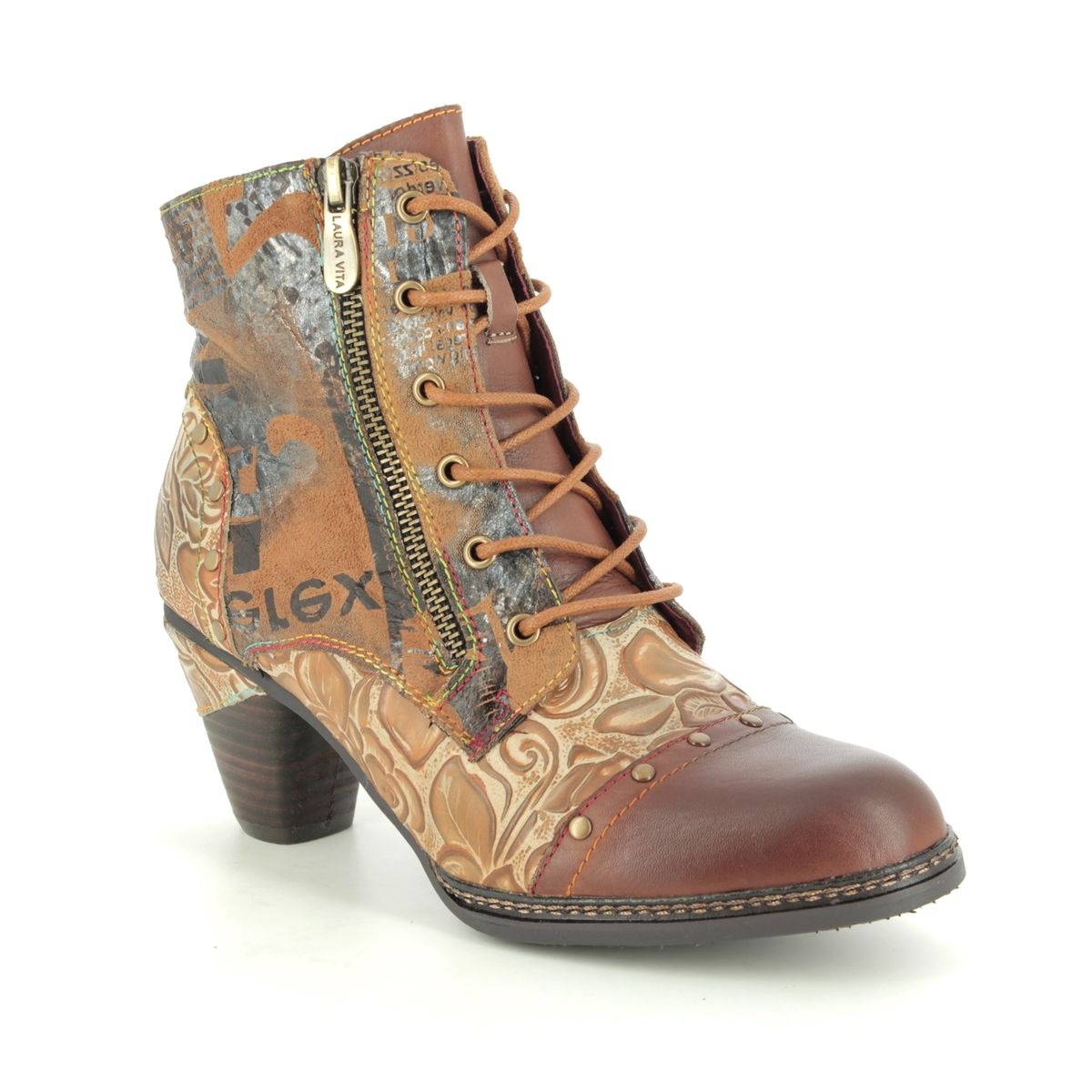 9507-11 Tan Leather ankle boots