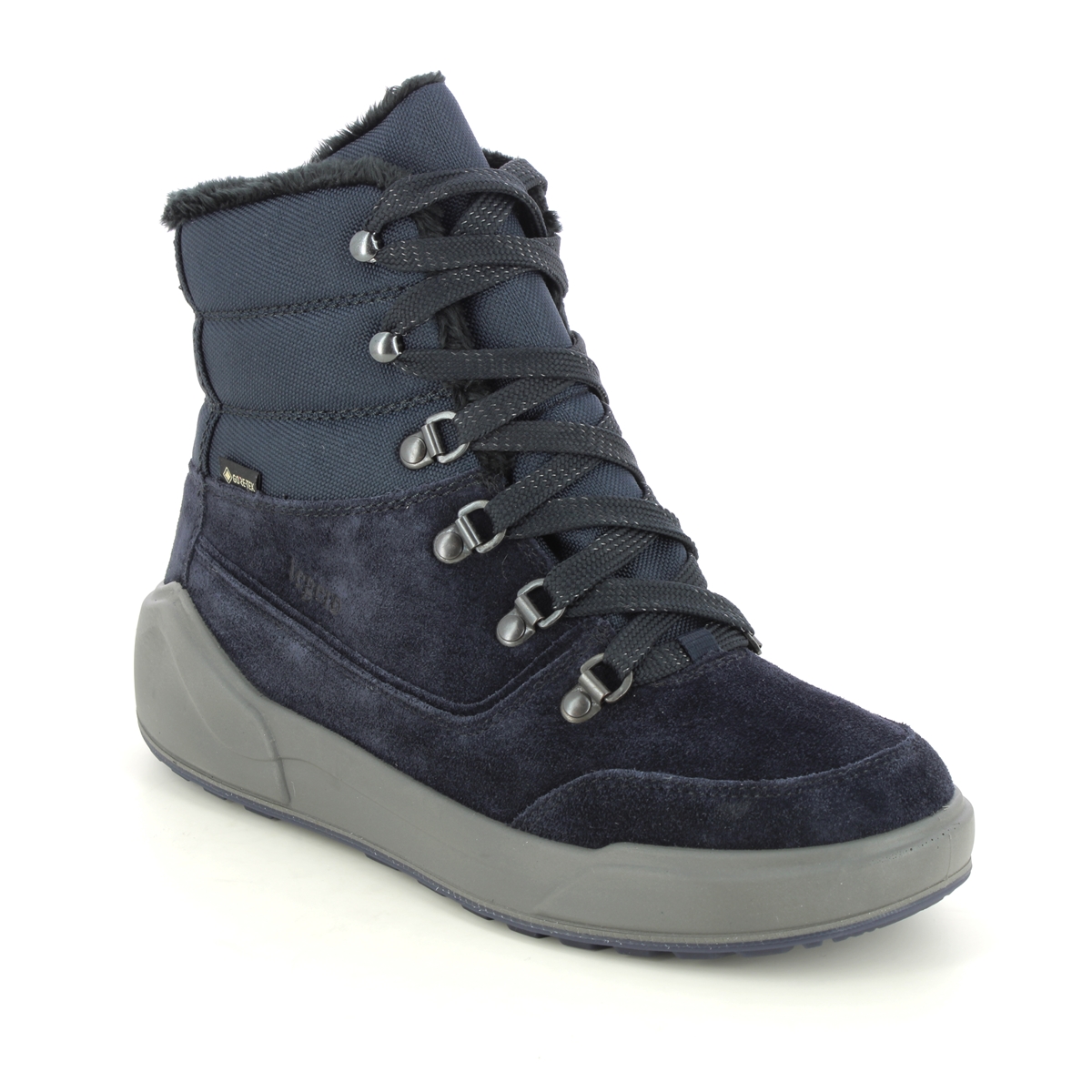 Legero Cosy Lace Gtx Navy Suede Womens Winter Boots 2000286-8000 In Size 6.5 In Plain Navy Suede