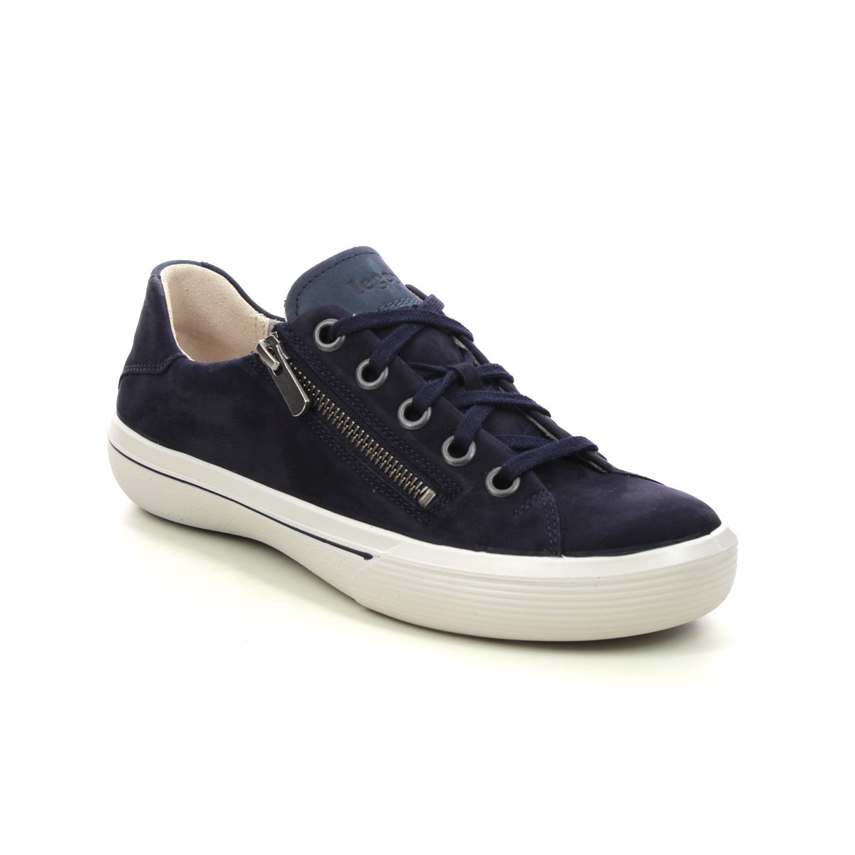 Legero Fresh Zip Navy Nubuck Womens trainers 2000117-8300 in a Plain Leather in Size 5