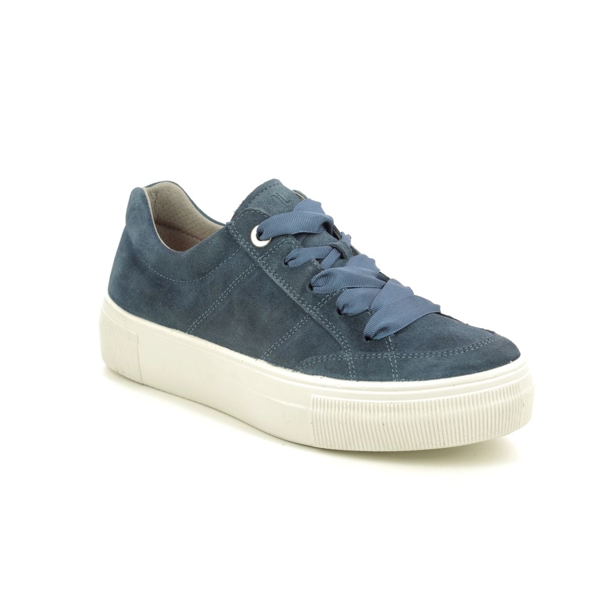 Legero Lima Stitch Blue Suede Womens Trainers 00910-86 In Size 37 In Plain Blue Suede