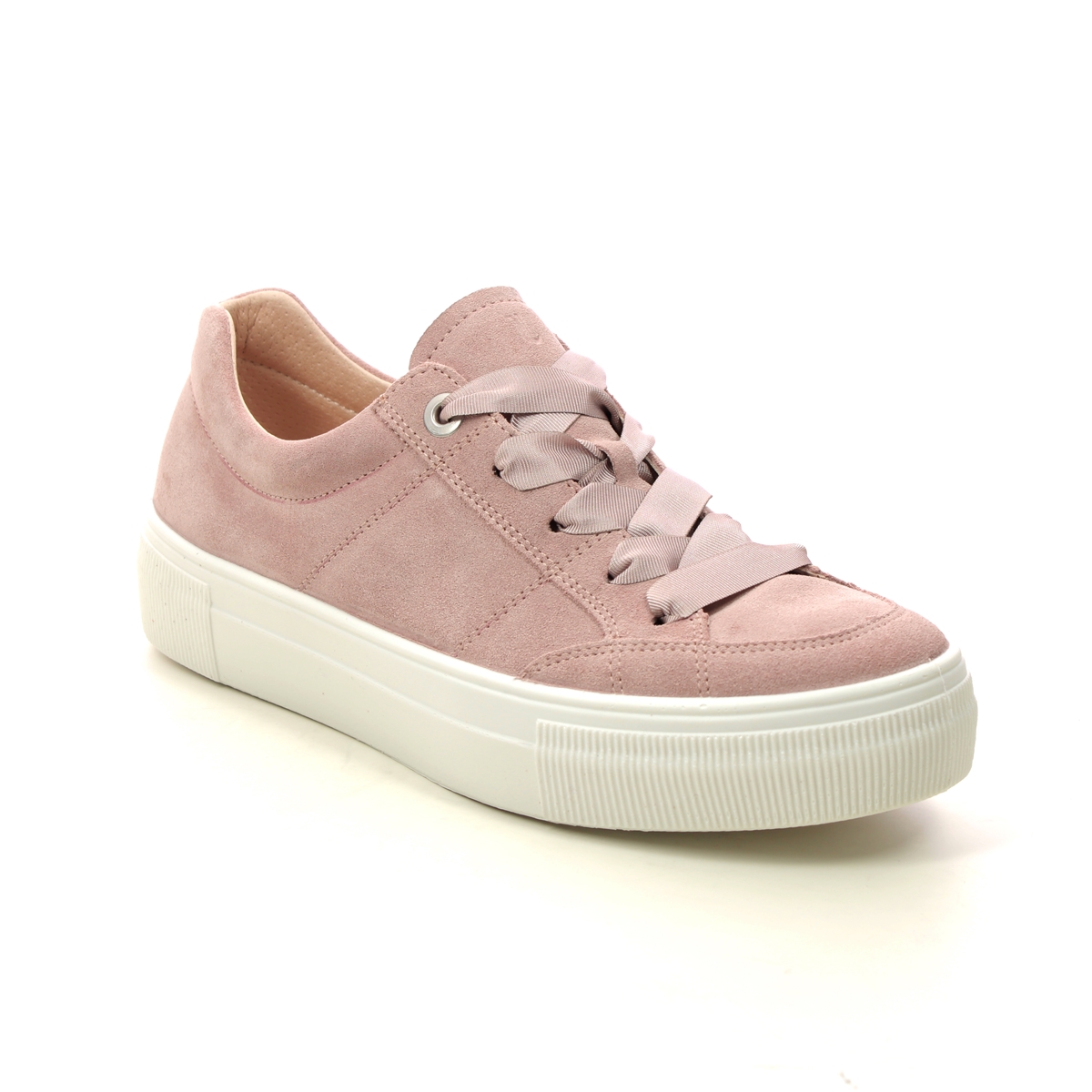 Legero Lima Stitch Pink Suede Womens Trainers 0600910-5600 In Size 38 In Plain Pink Suede