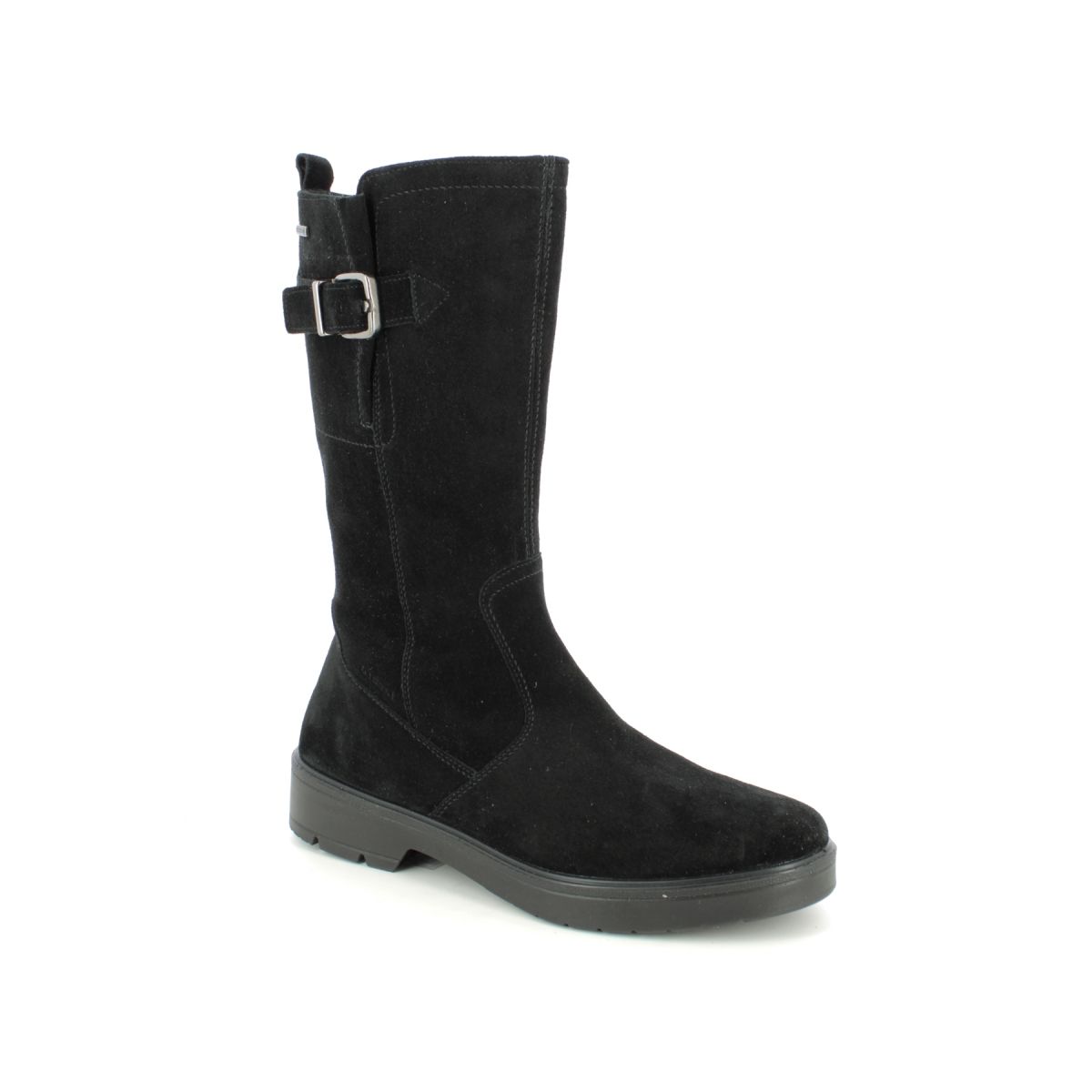 Legero Mystic Mid Gtx Black Suede Womens Mid Calf Boots 2000196-0000 In Size 6.5 In Plain Black Suede