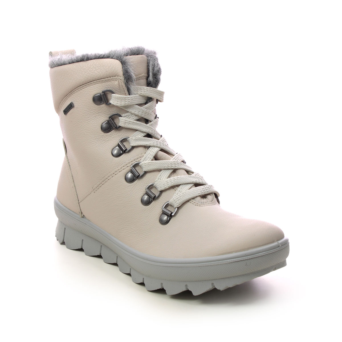 Legero Novara Gtx Beige Leather Womens Winter Boots 2000530-4300 In Size 5 In Plain Beige Leather
