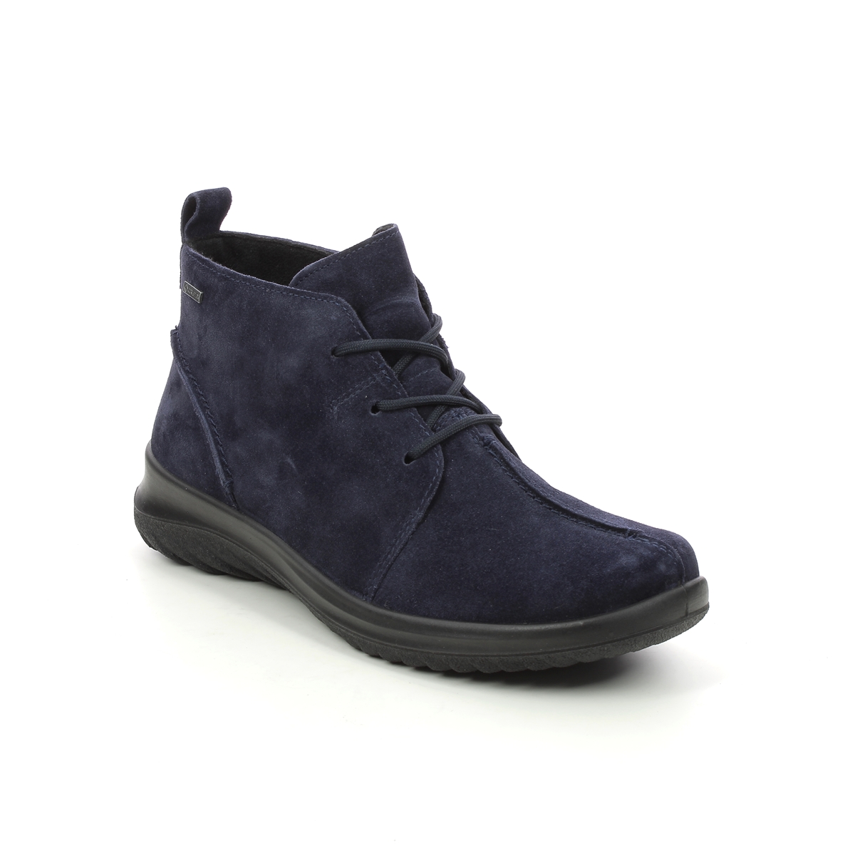 Legero Soft Lace Gtx Navy Suede Womens Lace Up Boots 2009569-8300 In Size 8 In Plain Navy Suede