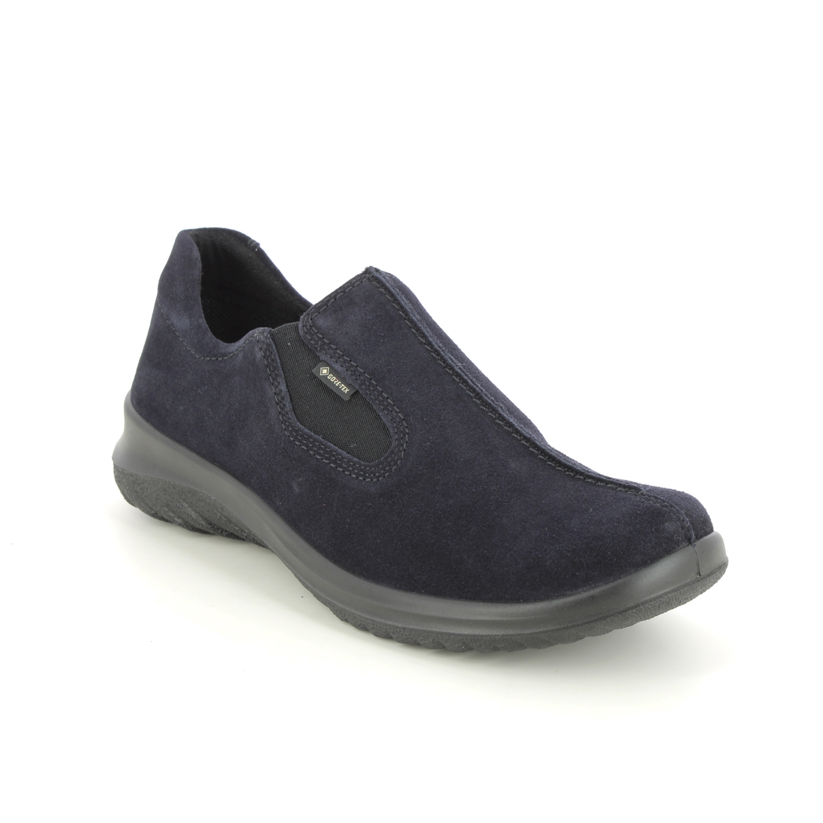 Legero Soft Shoe Gtx Navy Suede Womens Comfort Slip On Shoes 09568-80 In Size 4 In Plain Navy Suede