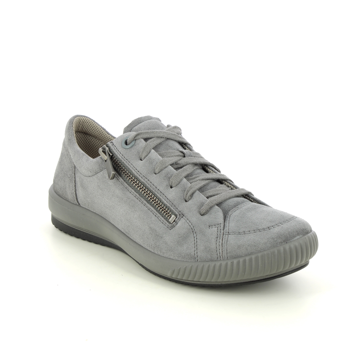 Legero Tanaro 5 Zip Grey Suede Womens Lacing Shoes 2000162-2200 In Size 8 In Plain Grey Suede