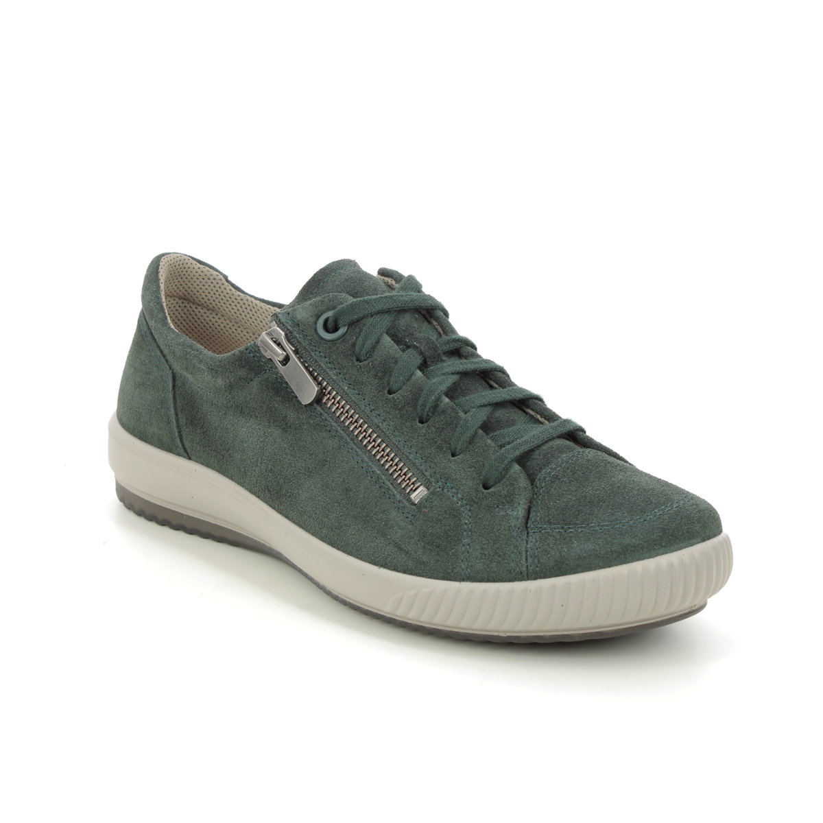 Legero Tanaro 5 Zip Green Suede Womens Lacing Shoes 2000162-7330 In Size 7 In Plain Green Suede