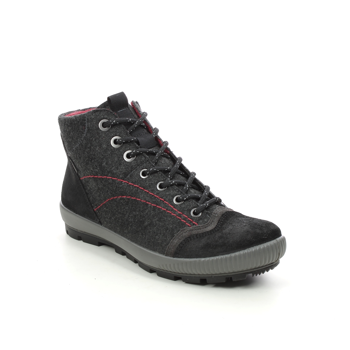 Legero Tanaro Gtx Trek Black Suede Womens Walking Boots 2000123-0000 In Size 6.5 In Plain Black Suede