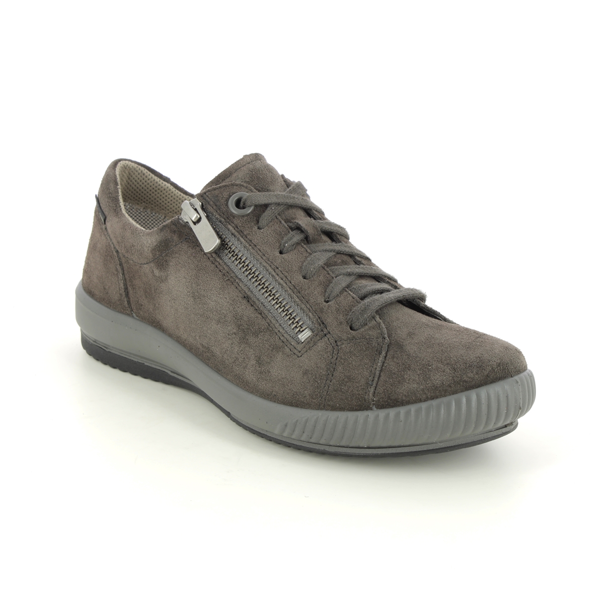 Legero Tanaro Gtx Zip Grey Suede Womens Lacing Shoes 2000219-2800 In Size 6 In Plain Grey Suede