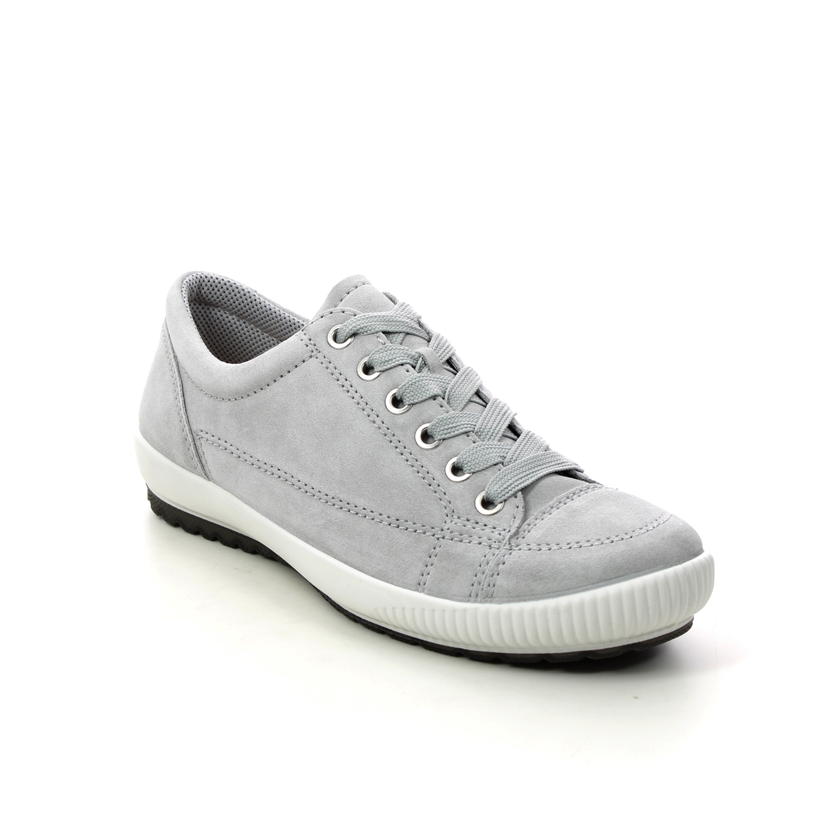 Legero Tanaro Stitch Light Grey Suede Womens Lacing Shoes 00820-25 In Size 8 In Plain Light Grey Suede